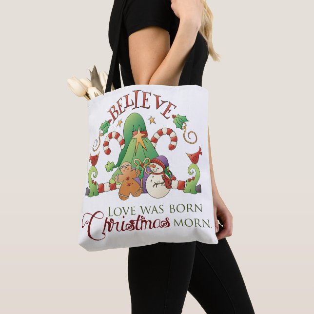 Beleve All-Over-Impressão Tote Bag, Média (Close Up)