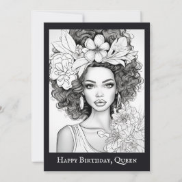 Beleza Afro-Americana | Colore seu próprio cartão