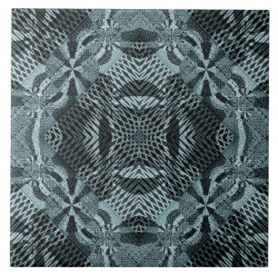 Beleza Azul Floral da Grade Fractal Moderna