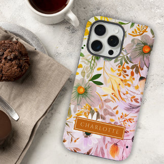Beleza Botânica Floral Rosa e Laranja