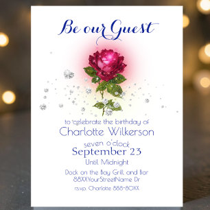 Beleza e Besta com Convite para Rosas vermelhas M