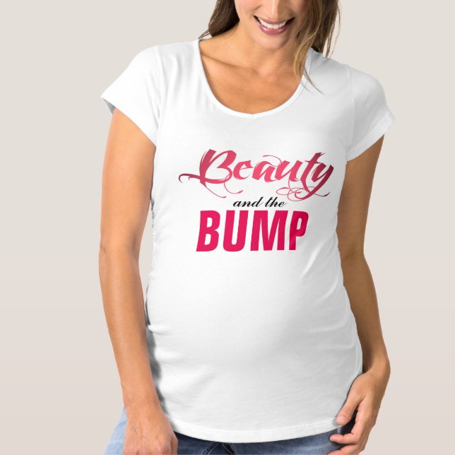 Beleza e Camiseta de Maternidade Bump (Frente)