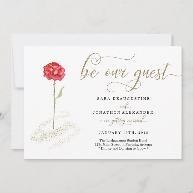 Beleza e Convite para Casamento da Besta (Frente)