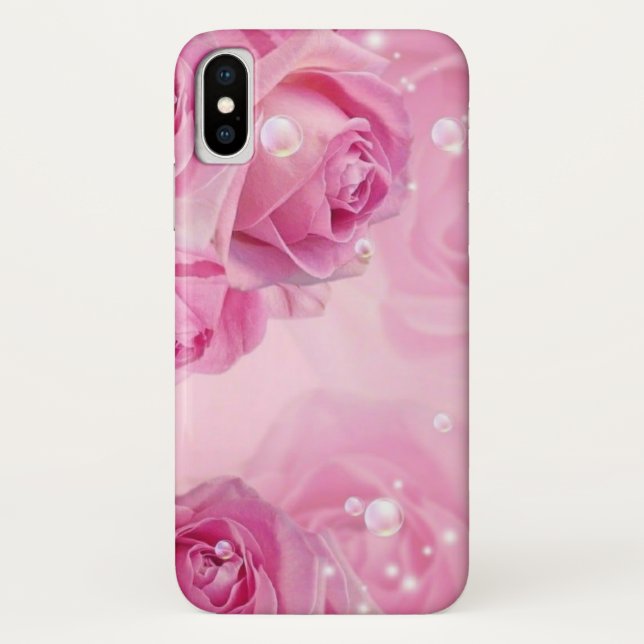 Beleza florescente: capas de iphone rosa rosa (Verso)