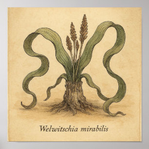 Beleza Fóssil viva - Poster de Arte Botânica do De