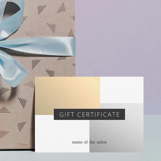 Beleza Geométrica Dourada Silver White Elegante Fa (Criador carregado)