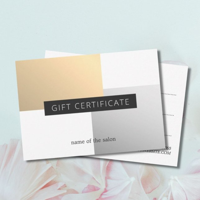 Beleza Geométrica Dourada Silver White Elegante Fa (Criador carregado)