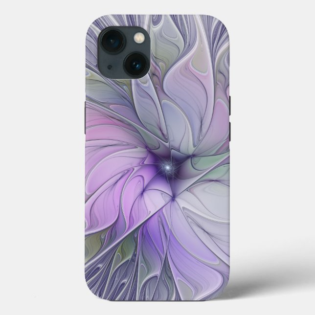 Beleza Impressionante Flor de Arte Fractal Abstrat (Verso)