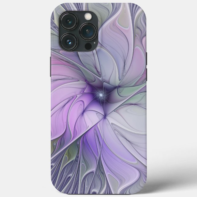 Beleza Impressionante Flor de Arte Fractal Abstrat (Verso)