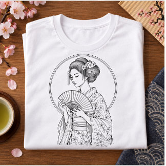 Beleza Japonesa com Leque Dobrável