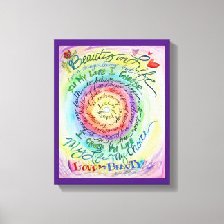 Beleza na vida Cancer Rainbow Poem Canvas