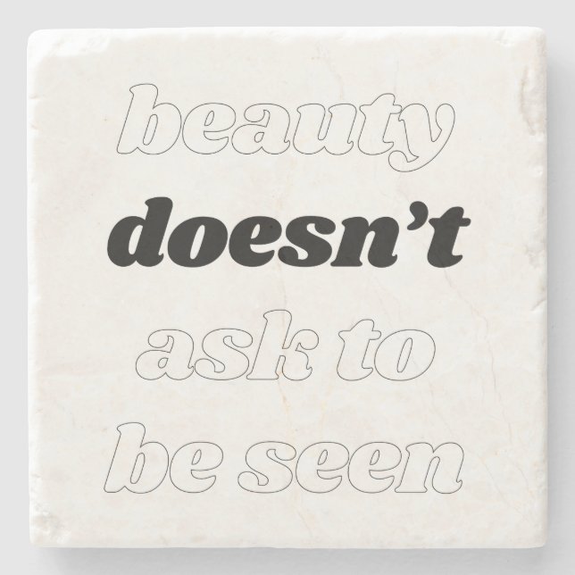 Beleza não Porta copos de pedra no mármore (Frente)