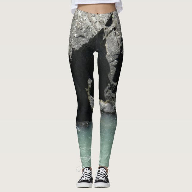 Beleza Natural Rio Verde Pálido Leggings Granitas (Frente)