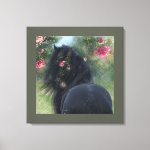 Beleza Negra Cavalo Frísia - Canvas