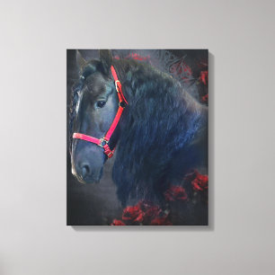 Beleza Negra Cavalo Frísia - Canvas