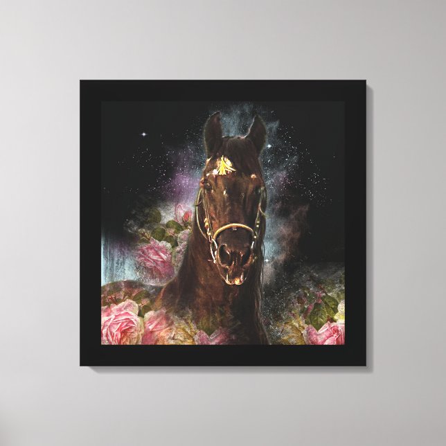 Beleza Negra Cavalo Frísia - Canvas (Frente)
