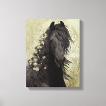 Beleza Negra Cavalo Frísia - Canvas