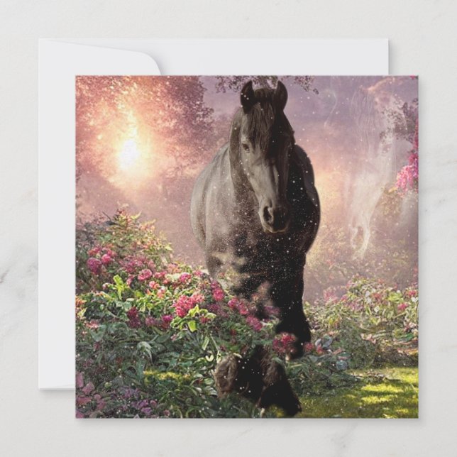 Beleza Negra Cavalo Frísia - Cartão Saudável (Frente)