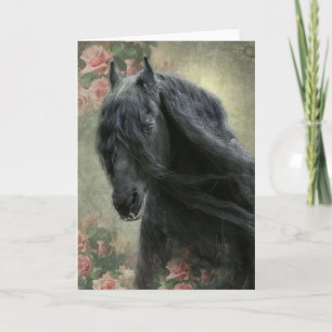 Beleza Negra Cavalo Frísia - Cartão Saudável