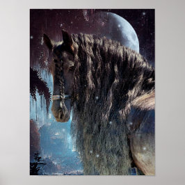 Beleza Negra Cavalo Frísia - Poster