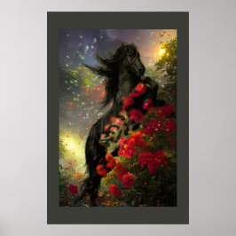Beleza Negra Cavalo Frísia - Poster