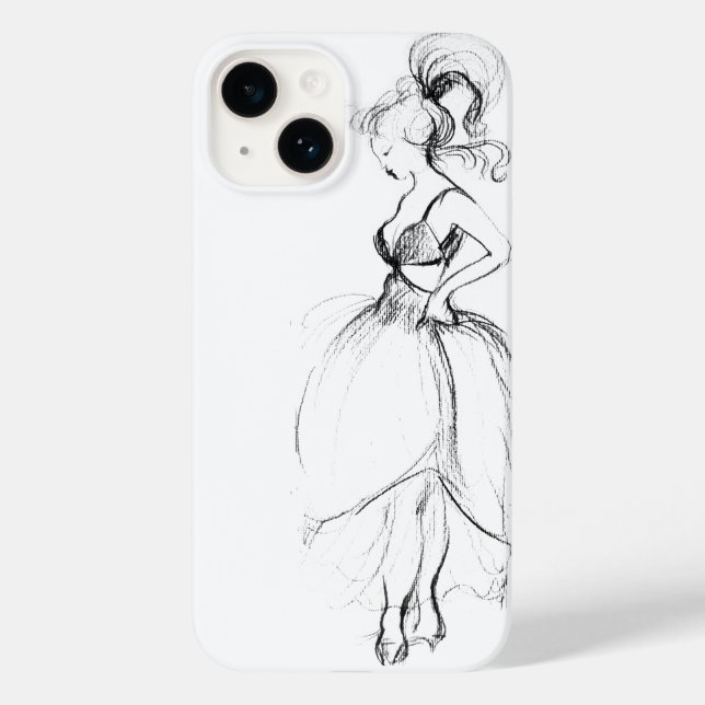 BELEZA NO VESTIDO BRANCO - Desenho branco preto (Verso)
