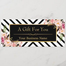 Beleza Salon Gift Certificado Dourado Floral Strip