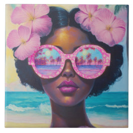 Beleza tropical em tons de rosa