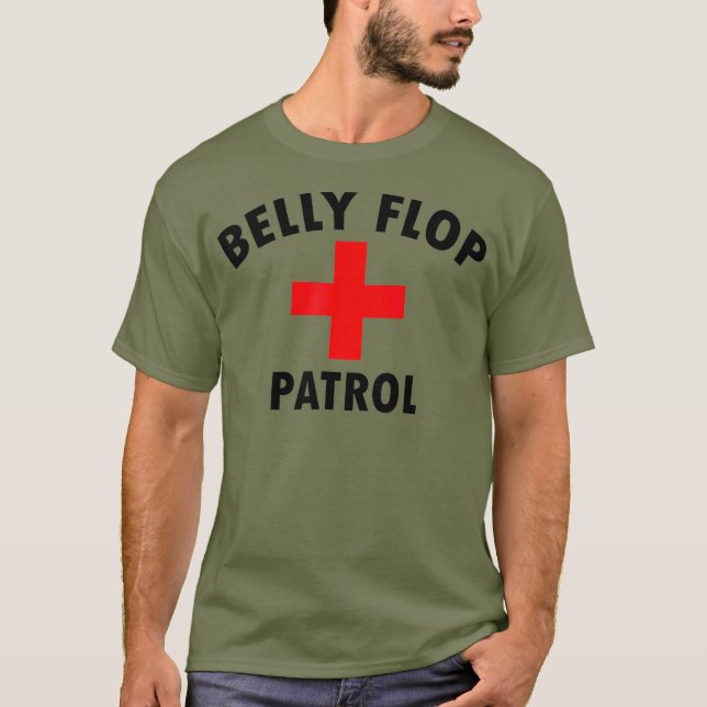 Belga Camisa Flutuante Engraçada Nadação Guarda (Frente)