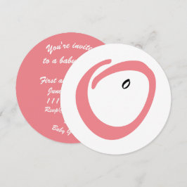 Belga rosa, belo convite para chá de fraldas