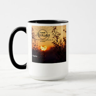 Belíssima Caneca de Café com Nascer do Sol Bom Dia