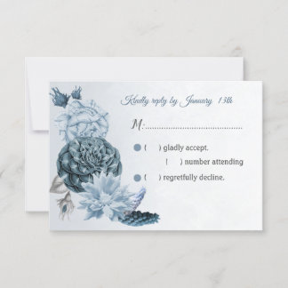 belíssimas flores azuis marinhos RSVP