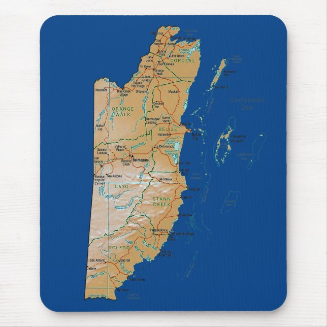 Belize Map Mousepad (Frente)