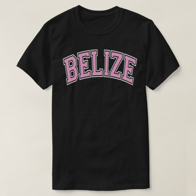 Belize Varsity Style Pink Tet Pullover  (Frente do Design)