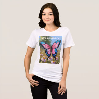 Bella+Canvas Camiseta Tri-blend feminina Borboleta