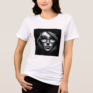 Bella+Canvas Camiseta Tri-blend Feminina, Preto Só