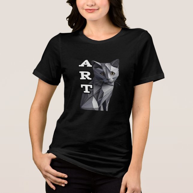 Bella+Canvas Camiseta Tri-blend Feminina, Preto Só (Frente)