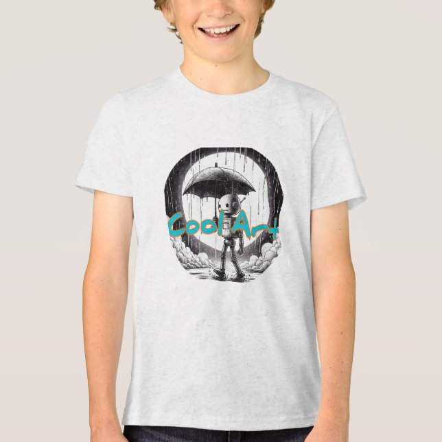 Bella+Canvas Camiseta Tri-blend Juvenil, Preto Sól (Frente)