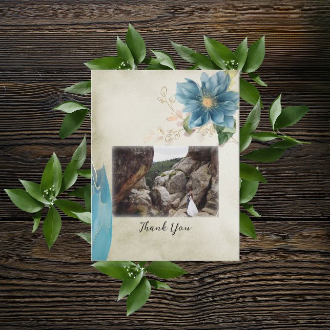 Belle Watercolor Obrigado Cartões (Criador carregado)