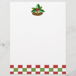 Bells e Holly Christmas Letter Paper