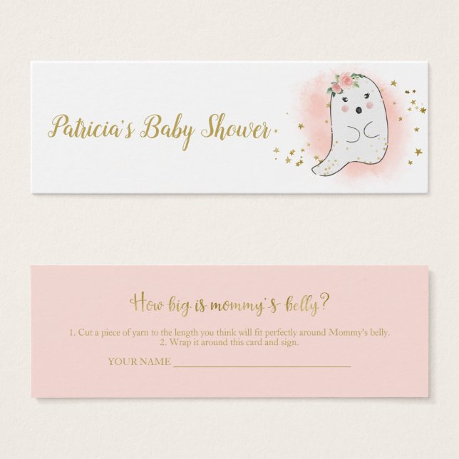 Belly Card de medida de Chá de fraldas de Hallowee (Frente & Verso)