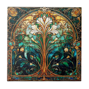 Belo Abstrato de arte Deco Nouveau Azulejo cerâmic