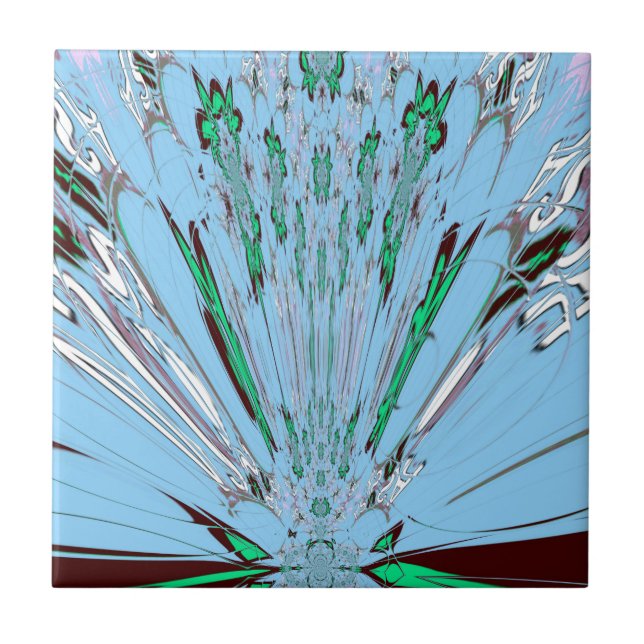 Belo Aqua Azul Azul Incrível Arte Floral (Frente)