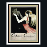 Belo Art Deco Vintage Ad Poster Caeon Casino<br><div class="desc">Este é um anúncio exclusivo,  com o tema Art Deco,  antigo para Caeon Casino. Poster medidas 16 x 20</div>
