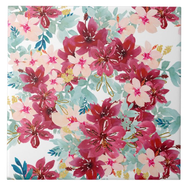 Belo Azulejo de Cerâmica de Flor de Água (Frente)