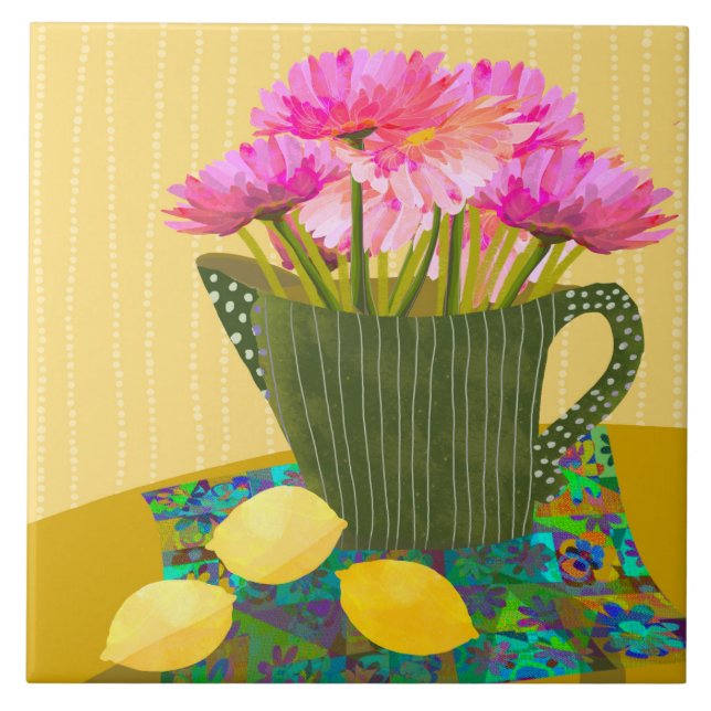 Belo Azulejo de flores cerâmicas de cozinha (Frente)