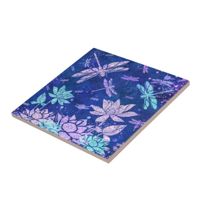 Belo Azulejo de flores de relíquia de brilho (Lateral)