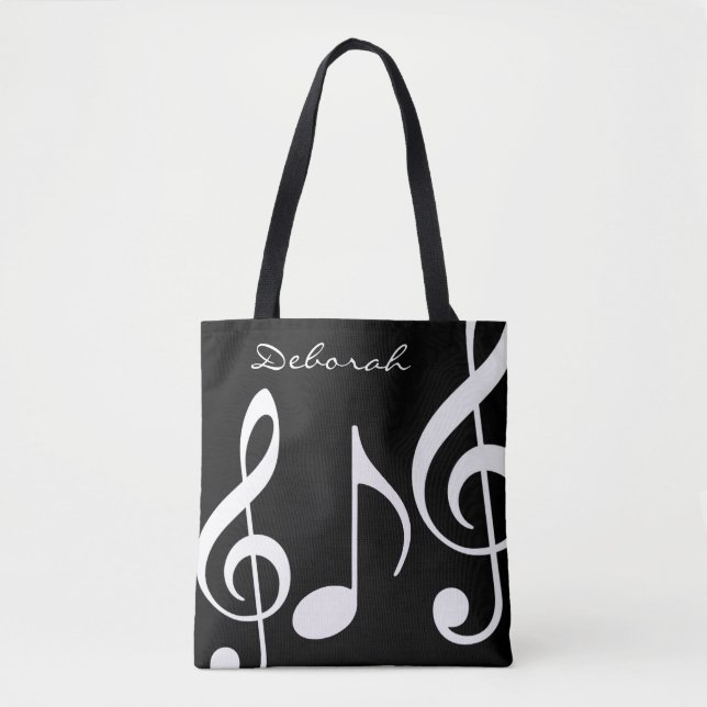 belo bolsa preto/branco com notas musicais (Frente)