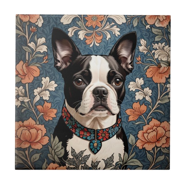 Belo Boston Terrier William Morris Inspirou (Frente)
