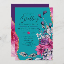 Belo BUDGET Pink Teal Agate Casamento